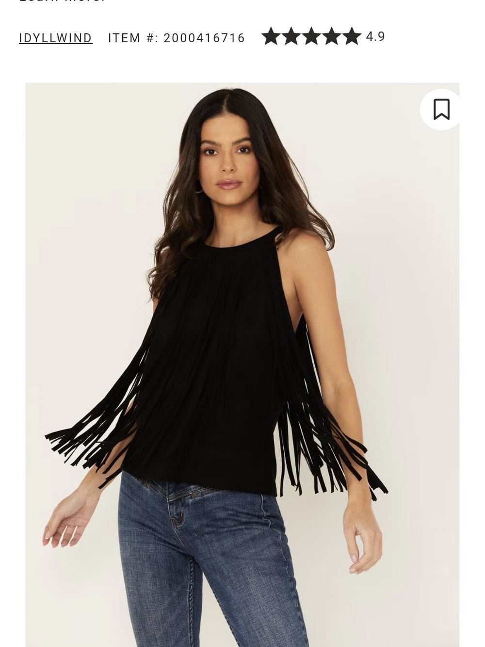 Idyllwind Black Fringe Halter Tank Top